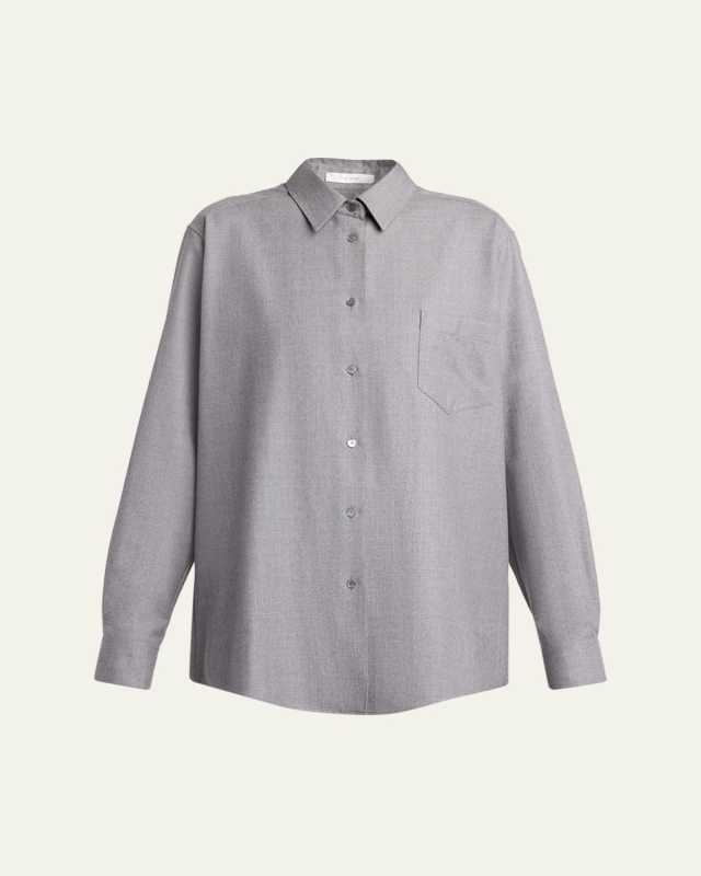 Pino Wool Button-Down Shirt